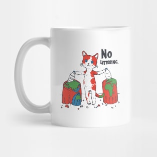 Stop Littering Cat Environment Protection Recycle Mug